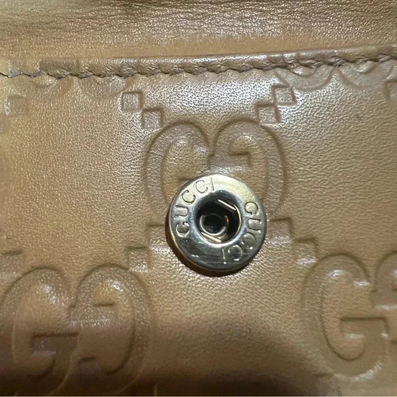 Authentic Gucci Vintage Tan Long Wallet Made In Italy Monogram Women’s - Picture 10 of 15